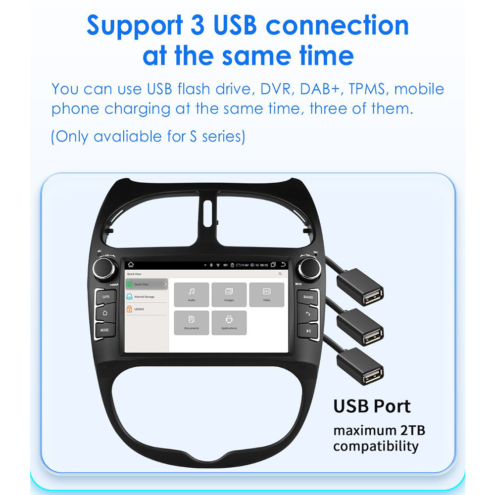 Cross border products suitable for Peugeot 206 Android large screen car MP5 reversing image navigation GPS all-in-one machine