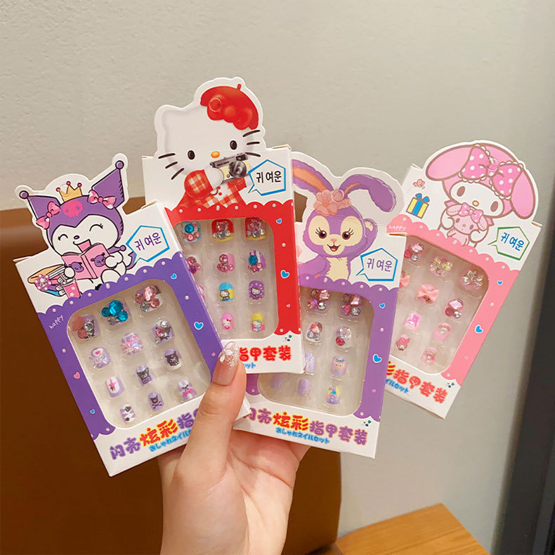 Niños dibujos animados princesa de uñas pegatinas de uñas parches tridimensionales niñas no tóxicos inodores niñas usan joyas de uñas