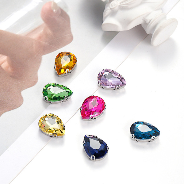 Cross -border light luxury glass white K water droplet drill D…