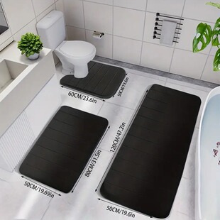 Thickened bathroom floor mat bathroom absorbent door mat household carpet toilet mat source factory three-piece wholesale