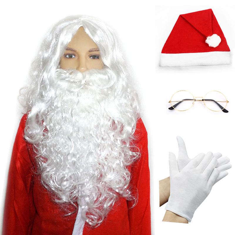 Santa Claus barba larga peluca barba blanca abuelo vestir Accesorios