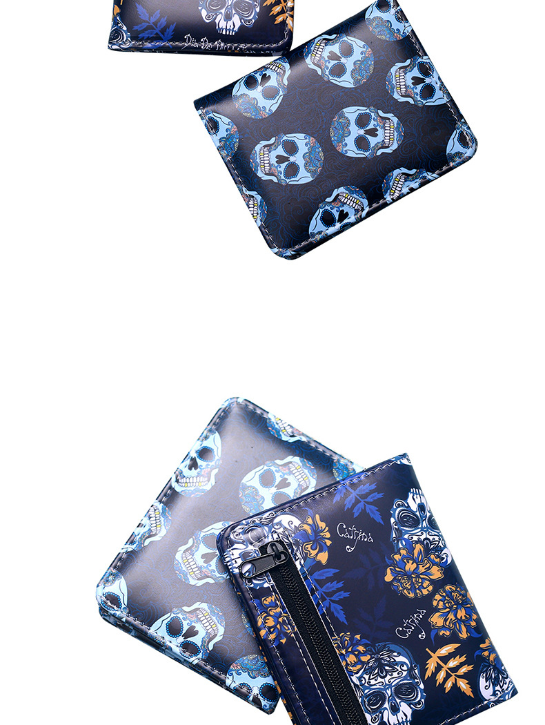 37g Weight Nylon Lining Material Open Closure Type Small Wallets Bags Type 1 Piece Quantity Holiday, Party Occasion PVC Material Halloween Festival Skull Pattern All Seasons Season Unisex Gender Printing Design Retro, Cool Style Style Square Shape Unisex Skull PVC Open Small Wallets 18