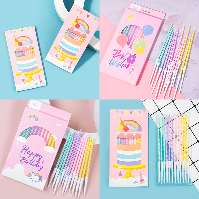 Velas finas color macaron, velas largas para cumpleaños y decoración de repostería