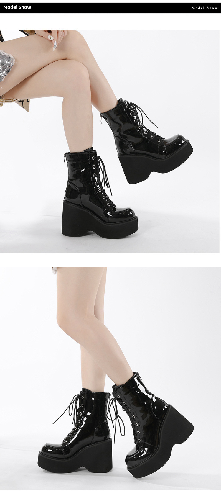 Platform Boots For Women Round Toe Back Zipper Martin Style_voghion.com