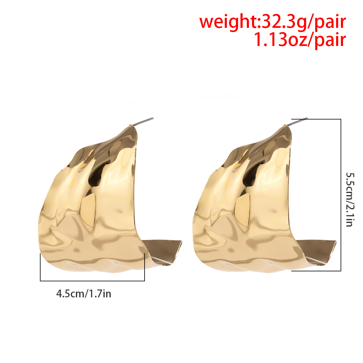 Exaggerated Solid Color Iron Plating Womenu0027S Ear Studs