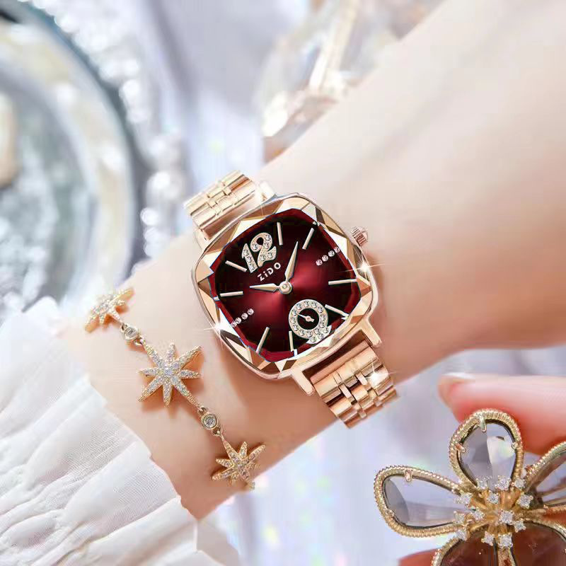 Reloj mujer cuadrado elegante retro moda impermeable sport_voghion.com
