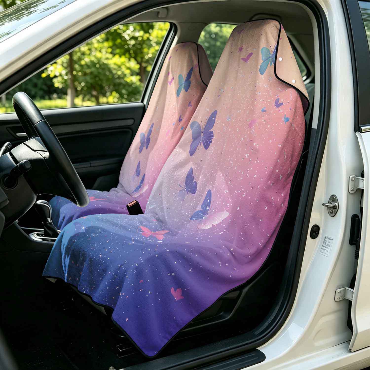 2-piece dual-use car seat cover, ultra-fine fiber, can be used as a beach towel, printed car protective seat cover 6