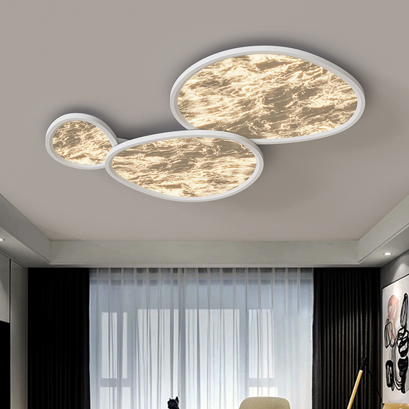 Iluminación principal de la habitación de nubes de techo de niebla italiana, simple y moderna, atmósfera de alto nivel, sensación de reclinar en toda la casa, protección de los ojos de la montaña.