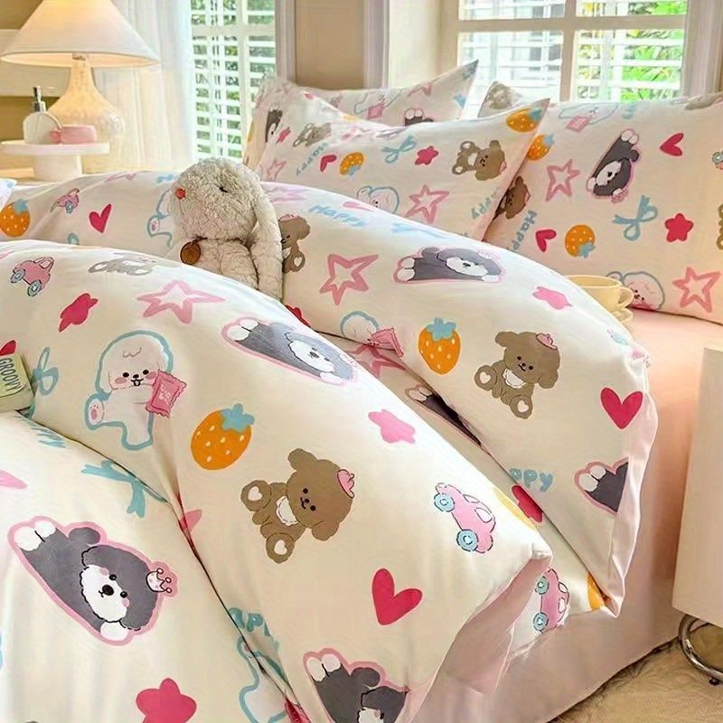 Cartoon cute school set