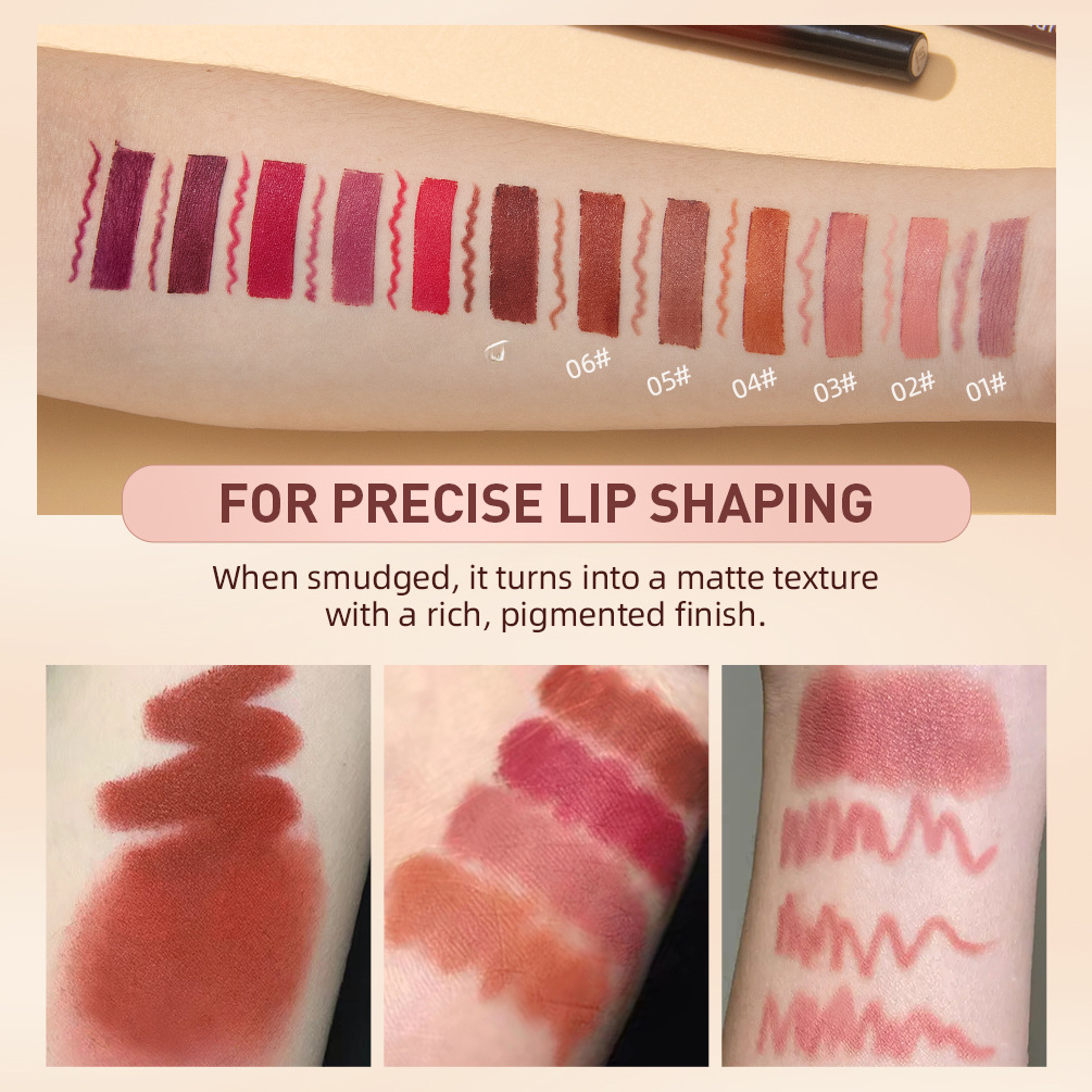 QIBEST lipstick lip pencil matte non-fading non-blooming durable waterproof nude lip pencil set makeup wholesale