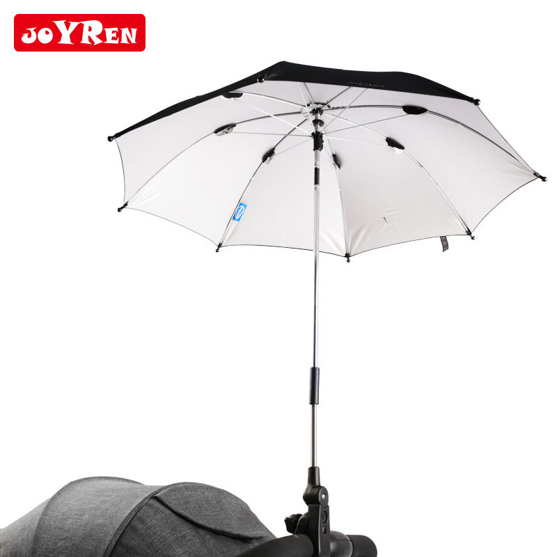 Joyren婴儿车遮阳伞夹子晴雨伞童车防紫外线防晒太阳伞可弯曲调节