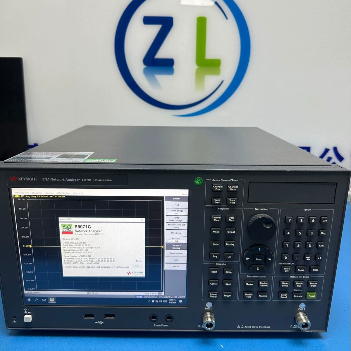 De векторный сетевой анализатор KeysightE5071C сетевой анализатор двухпортовый сетевой анализатор