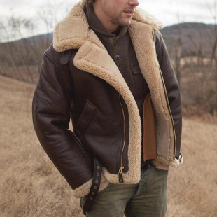 Spot Amazon Independent Station New Product Imitation Fur All-In-One Men's Jacket Long-Sleeved Artificial Fur Thick