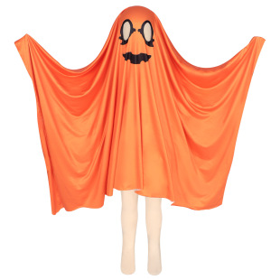 2025 New European and American Cross-Border Halloween Pumpkin Costume Ghost Cloak Cloak Masquerade Cos Costume