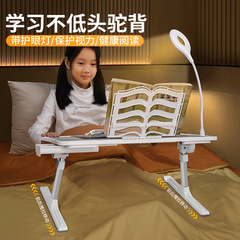 派凡帶檯燈床上桌子可摺疊升降學生宿舍家用辦公筆記本增高架批發