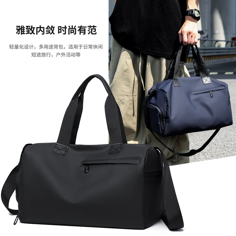 厂家批发防水耐磨尼龙布料健身包男女生运动挎包大容量短途旅行包