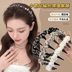 新款波浪防齿浪发箍女甜美轻奢小香风发卡气质带齿防滑洗脸头箍