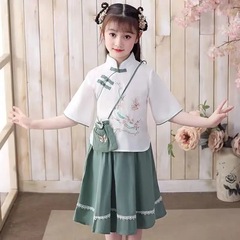 Chinese-style girls' Hanfu children's ancient costume Tang suit spring and summer new performance fashion qipao improved dress summer wear