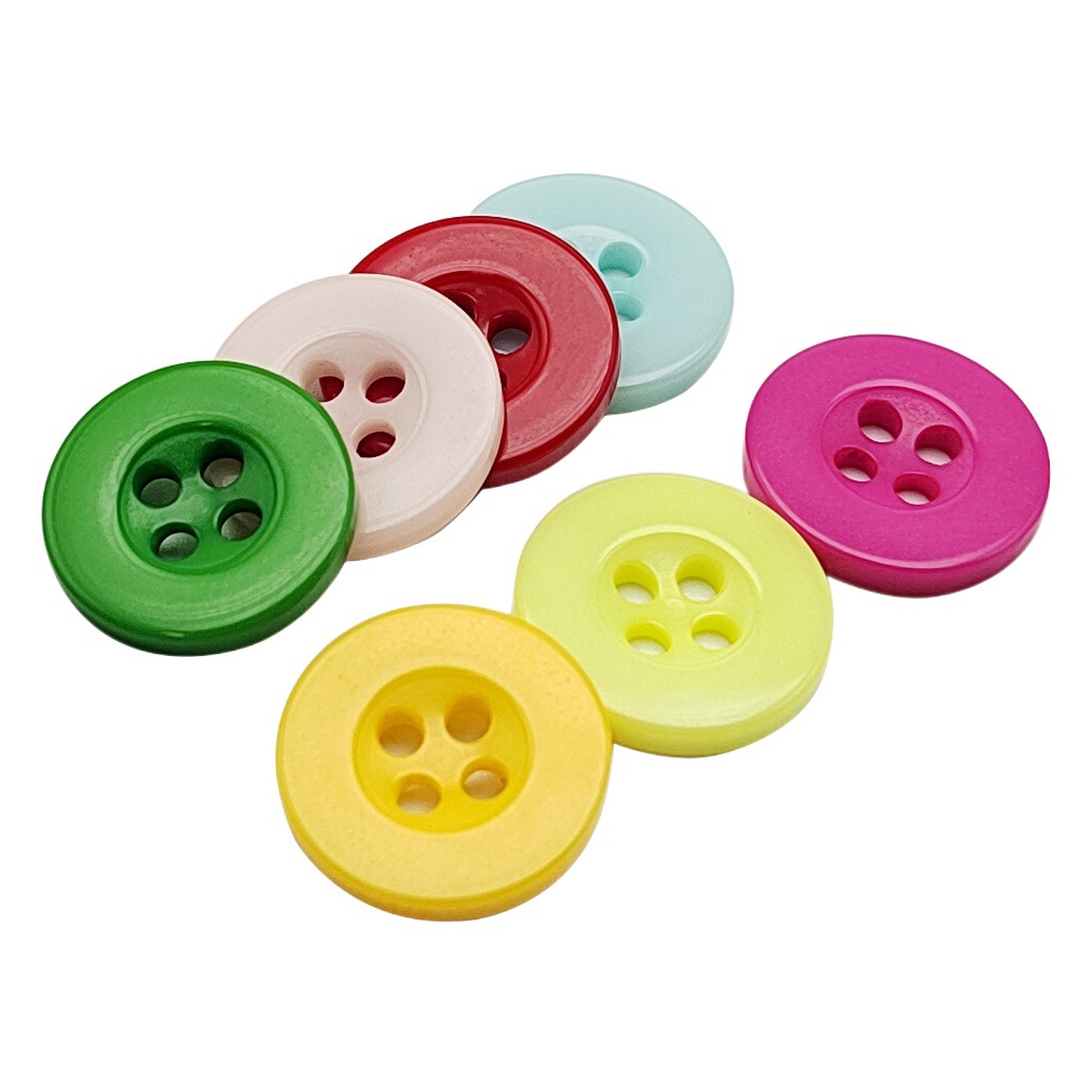 Resin Button Four Eyes Color Wide Edge Children's Button High-end Coat Trenchcoat Coat Uniform Suit Pants Button