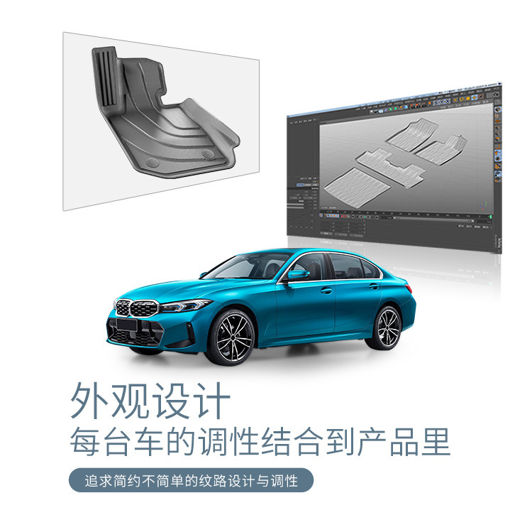 Suitable for 18-24 Bmw 3 Series Long-Wheelbase Car Floor Mats Tpe Fully Environmentally Friendly Special Car Floor Mats and Trunk Mats