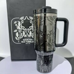 新款40oz万圣节系列保温杯户外304不锈钢蝴蝶 蛇印花保温杯礼盒装