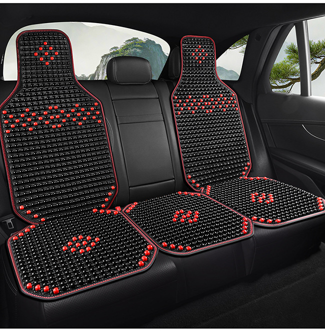 New Car Seat Cushion, Summer Cooling Pad, Single Piece Breathable and Ventilated Car Seat Mat, Wooden Bead Ice Silk Heat Insulation Seat Cushion for Car Use