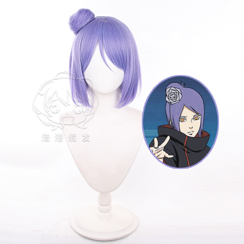 [Haogang] Naruto Xiaonan cos Wig Silicone Simulation Round Head Skin Top Tiger Clip Hair Pack in stock