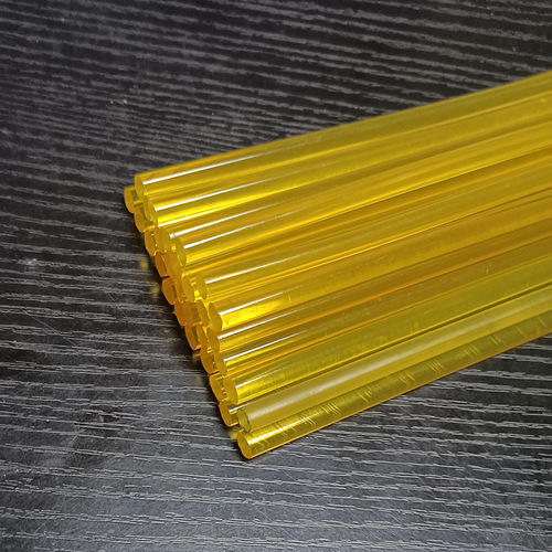 Bulk Golden Yellow High-Transparent Hot Melt Glue Sticks 7mm Decorative Metal High-Stick Hot Plastic Resin Adhesive