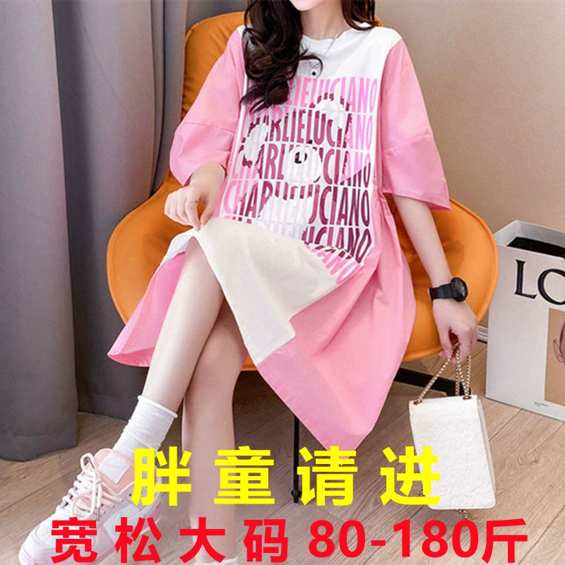 Летнее платье для девочек больших размеров, модное свободное платье для полных детей