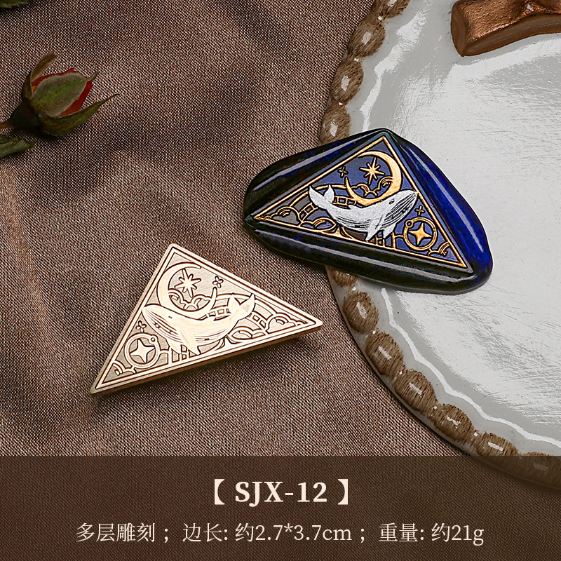 Fábrica directa fuego pintura sello cobre cabeza triángulo fuego pintura cera vintage Rosa tallada sellado cera mano cuenta regalo