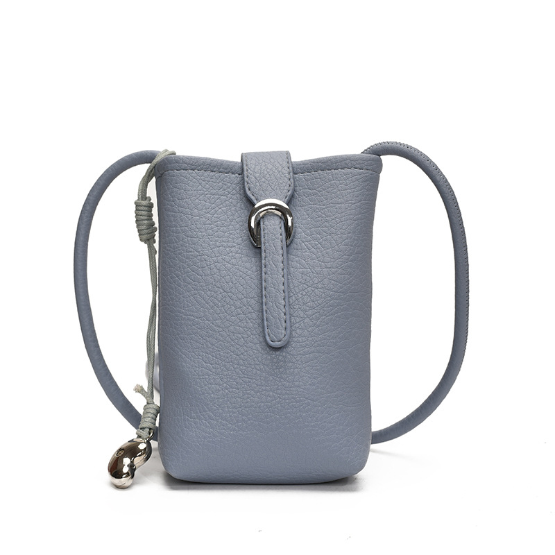 Bolso de teléfono móvil de moda coreana 2025 verano nuevo bolso femenino bolso de hombro popular de este año bolso de mensajero con patrón de lichi simple