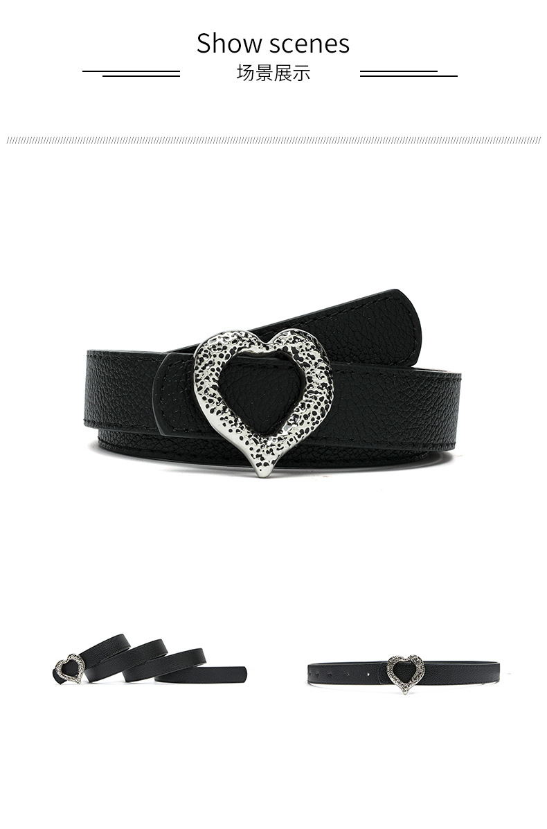 New Peach Heart Buckle Simple Plate Buckle Decorative Belt Fashion Love Buckle Windbreaker Jeans Belt display picture 5