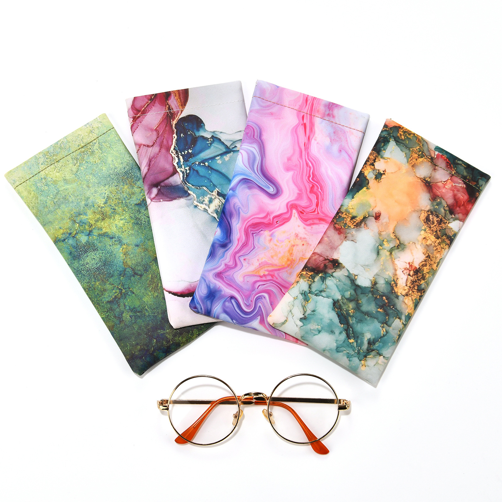 30g Weight Glasses Pouch Classification PU Material Printing, Abstract Pattern Unisex Gender Classical, Vintage Style Style Classical Vintage Style Printing Abstract PU Unisex Glasses Pouch 2