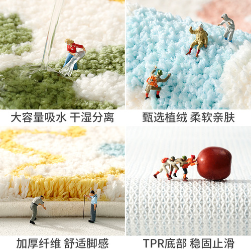 New small fresh plush bathroom non-slip mat home entrance thickened floor mat bathroom bedroom foot mat door