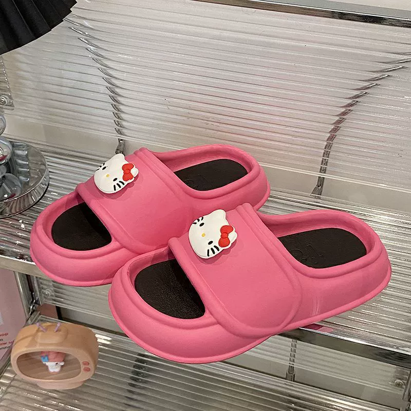 Капризные тапочки Hello Kitty с вкладышем EVA толстой подошвой, ощущение нескользкости и отсутствия запаха, для женщин, домашние тапочки простые для пар