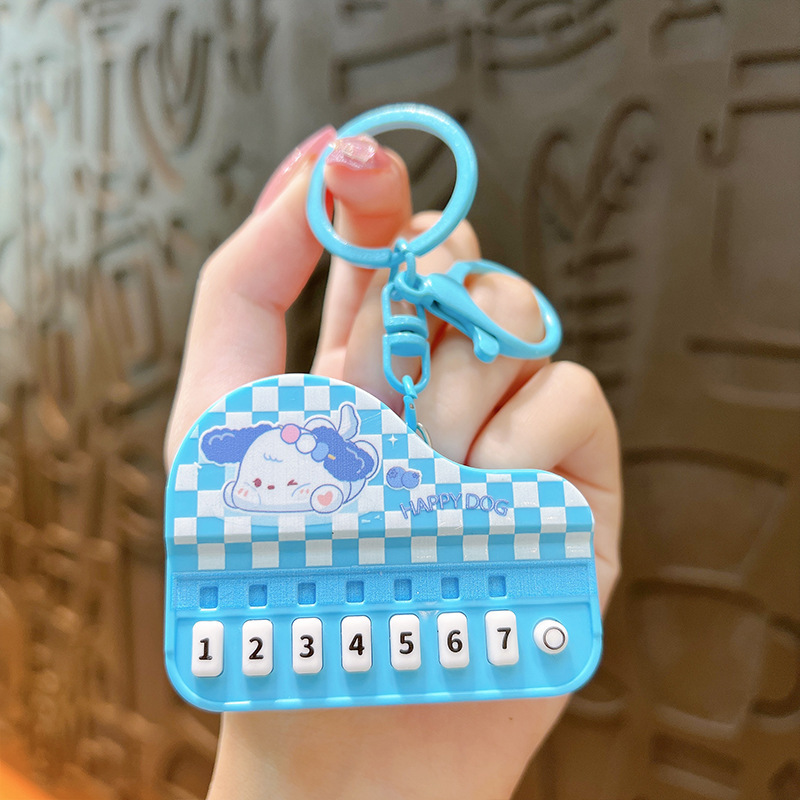 クリエイティブミニピアノキーホルダー発光ハンドヘルド音楽電子キーボードおもちゃバッグペンダントペンダントグラビアギフト|undefined