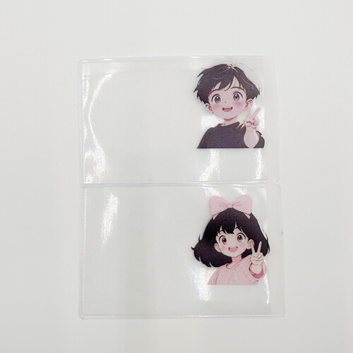 Transparent Antimagnetic ID Card Avatar Spoof Protective Cover Kidnapper Head Cover Funny ID Protective Cover Transparent Card Holder