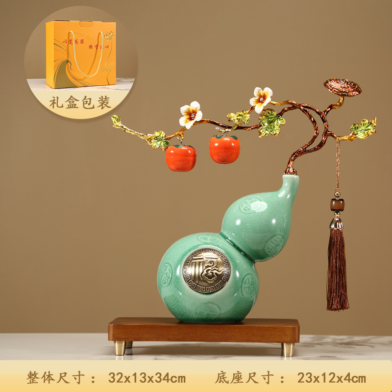 エナメルひょうたん、富と幸運の装飾品、自宅のリビングルーム、オフィス、新築祝いの装飾、結婚祝い|undefined