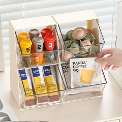 Capsule coffee storage box acrylic tea bag storage rack office desktop tea room transparent display rack