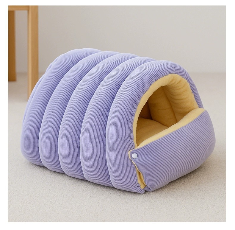 Enclosed Pet Sleeping Bed For Cats And Small Dogs Winter Warm_voghion.com