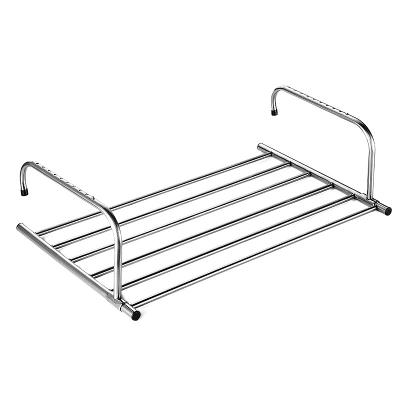 Percha de ropa de acero inoxidable plegable antirrobo red balcón interior ventana barandilla rack percha de ropa secado de zapatos