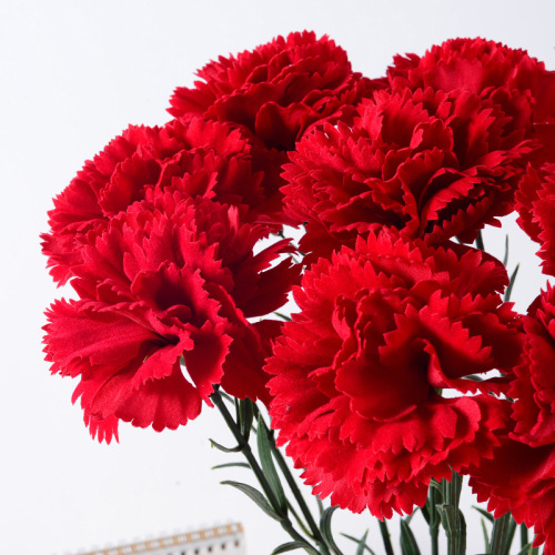 Simulated single-headed carnation, simulated flower, fake flower, wedding home teacher's day, mother's day gift, gift manufacturer wholesale