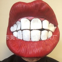 绿鱼人头套绿头鱼喝水怪头套鱼头面具搪胶绿鱼人怪怪鱼厂家现货