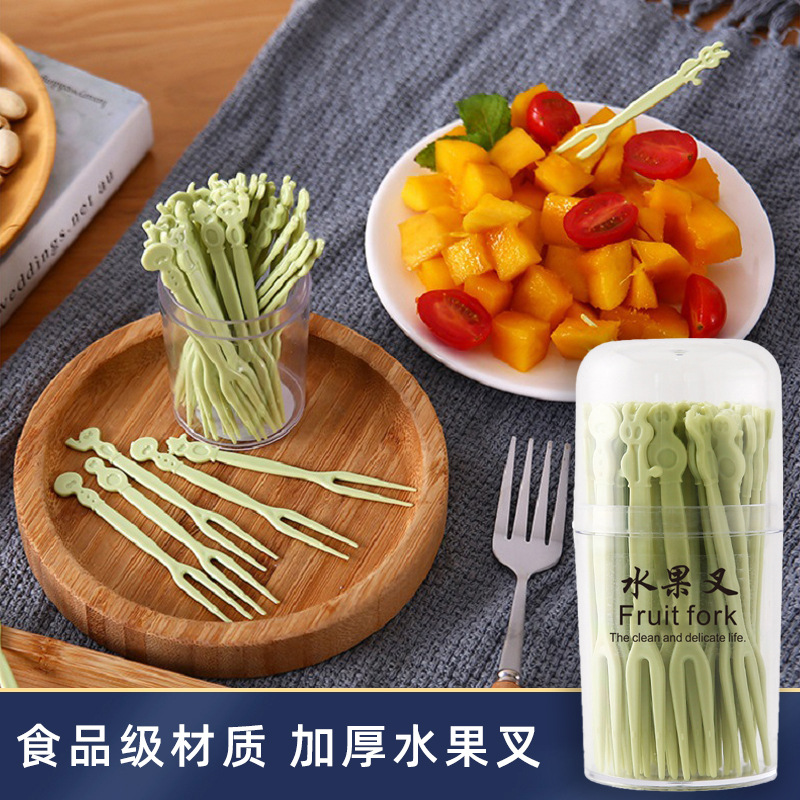[Thickened fruit fork box] Plastic fruit picks cake fork dessert…