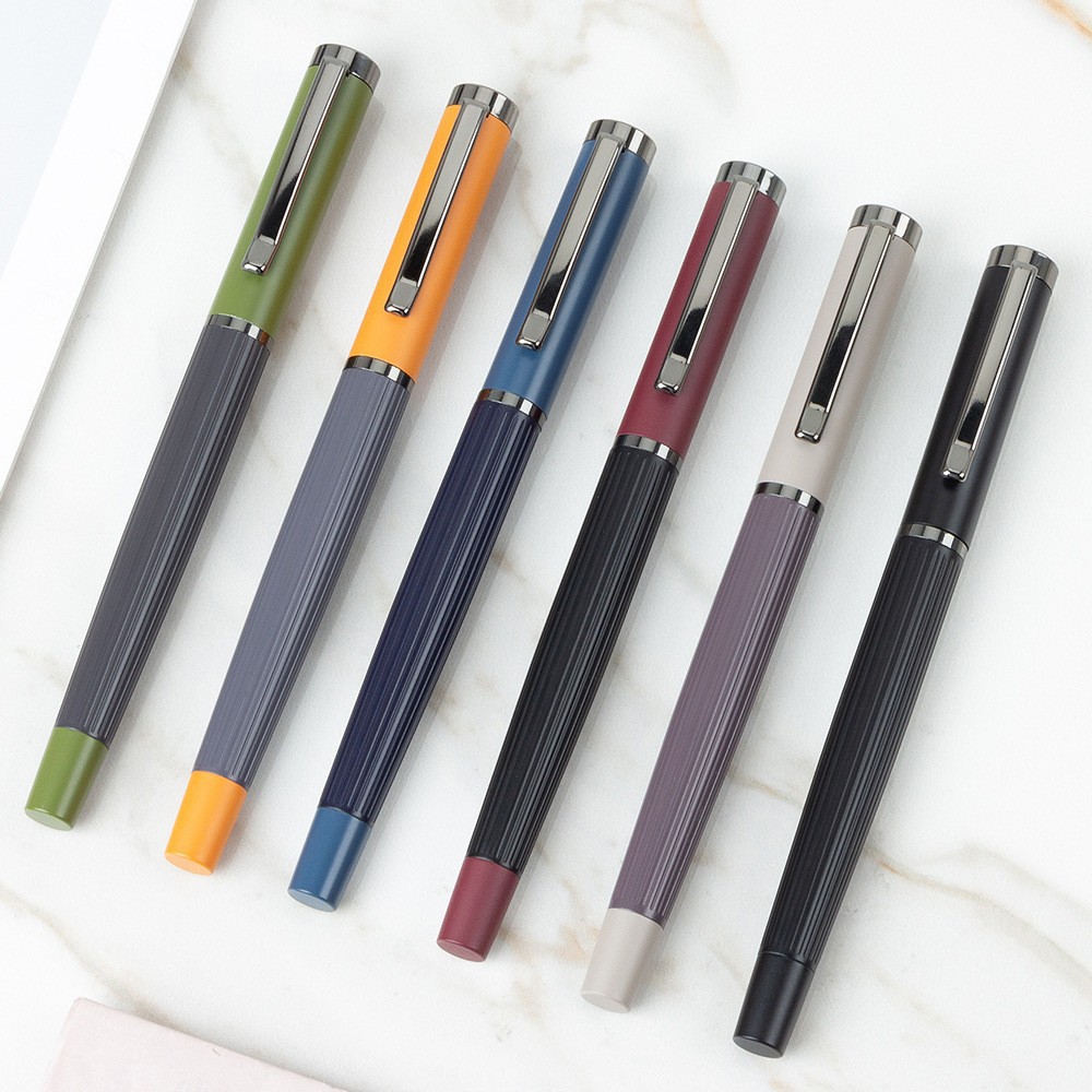 Wholesale Morandi Color Metal Signature Pen Business Office Ballpoint Pen Corporate Advertising Gift Pen Can Print Logo