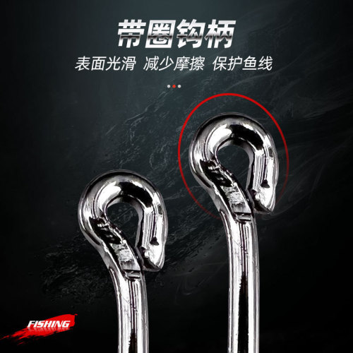 Fishhook Iseni fishhook set with hole fishhook fishing gear 500 pieces in box black gold