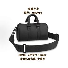 新款男士斜挎包头层牛皮滚筒包时尚枕头包斜挎包百搭单肩包邮差包