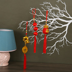 New Year Tassel Pendant Red Lantern Chinese Knot Lucky Kangaroo Charms Spring Festival Decorative Items Wedding Room Festive Hanging Decorations