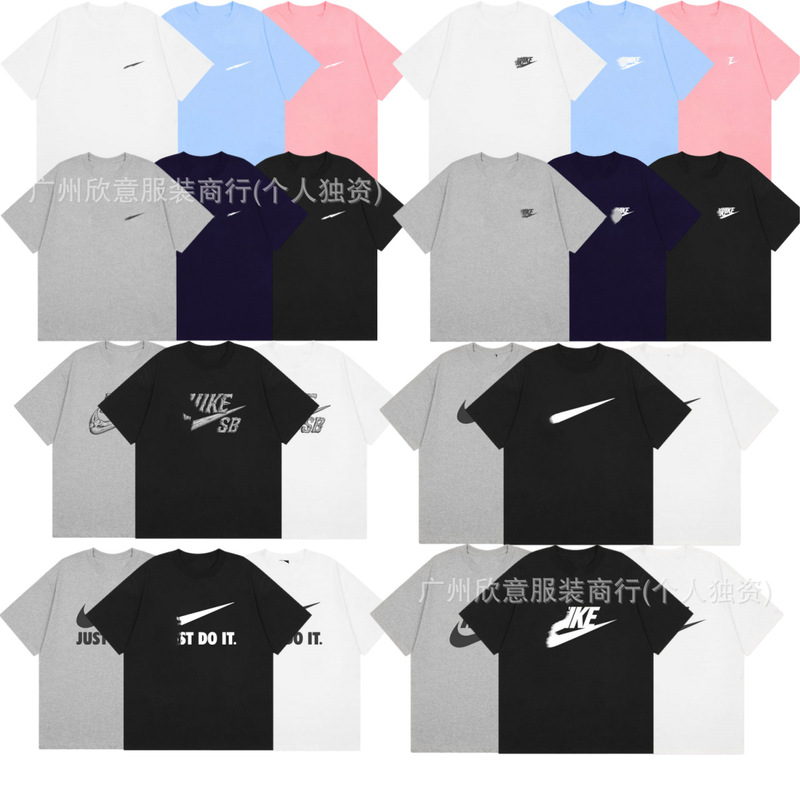 2026 Early Spring Cross-Border European and American Foreign Trade Wholesale Letter Hook Print Loose Simple Casual High Street Couple Short-Sleeve T-Shirt 2026 Early Spring Cross-Border European and American Foreign Trade Wholesale Letter Hook Print Loose Simple Casual High Street Couple Short-Sleeve T-Shirt