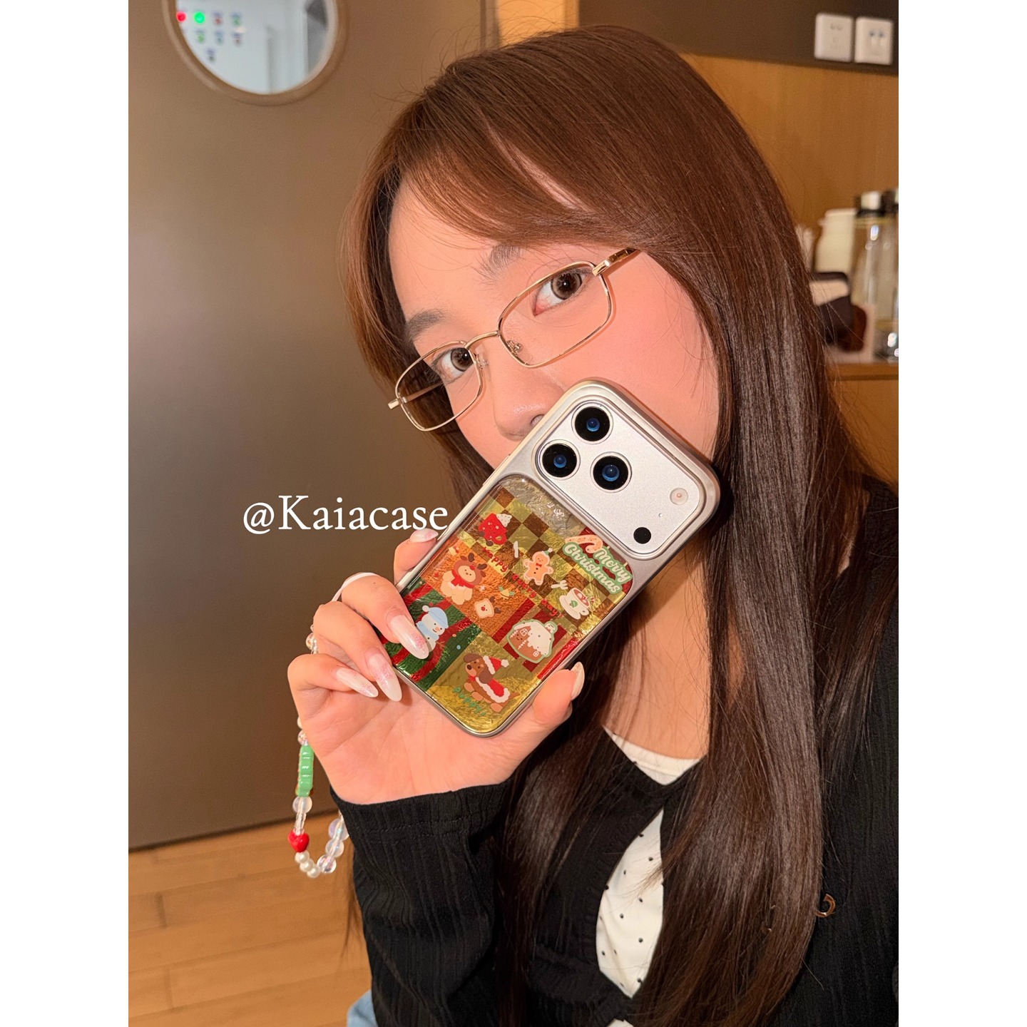 秋冬圣诞拼接格纹雪人插画适用苹果17promax手机壳iphone16pro新